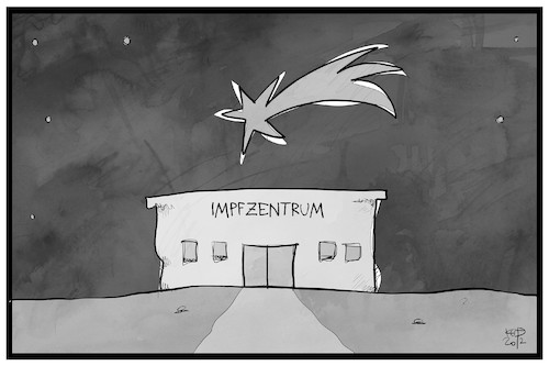 Cartoon: Impfzentrum (medium) by Kostas Koufogiorgos tagged karikatur,koufogiorgos,illustration,cartoon,corona,covid,weihnachten,weihnachtsstern,impfzentrum,weihnachtswunder,pandemie,karikatur,koufogiorgos,illustration,cartoon,corona,covid,weihnachten,weihnachtsstern,impfzentrum,weihnachtswunder,pandemie