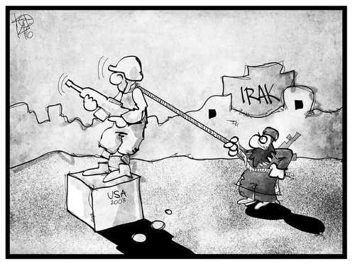 Cartoon: Irak (medium) by Kostas Koufogiorgos tagged karikatur,koufogiorgos,cartoon,illustration,irak,usa,denkmal,sturz,isis,terrorismus,nahost,politik,karikatur,koufogiorgos,cartoon,illustration,irak,usa,denkmal,sturz,isis,terrorismus,nahost,politik