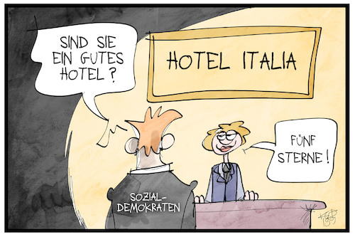 Cartoon: Italien (medium) by Kostas Koufogiorgos tagged karikatur,koufogiorgos,illustration,cartoon,italien,sterne,bewegung,sozialisten,regierung,demokratie,partei,karikatur,koufogiorgos,illustration,cartoon,italien,sterne,bewegung,sozialisten,regierung,demokratie,partei