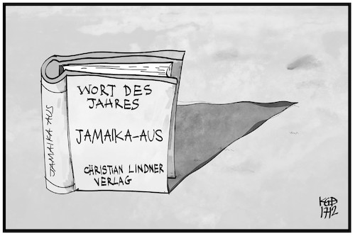 Cartoon: Jamaika-Aus (medium) by Kostas Koufogiorgos tagged karikatur,koufogiorgos,illustration,cartoon,jamaika,wort,des,jahres,lindner,verlag,buch,literatur,politik,sondierung,partei,fdp,karikatur,koufogiorgos,illustration,cartoon,jamaika,wort,des,jahres,lindner,verlag,buch,literatur,politik,sondierung,partei,fdp