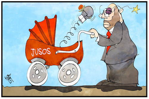 Cartoon: Jusos (medium) by Kostas Koufogiorgos tagged karikatur,koufogiorgos,illustration,cartoon,jusos,schulz,spd,wehren,kinderwagen,kind,jungsozialisten,sozialdemokratie,karikatur,koufogiorgos,illustration,cartoon,jusos,schulz,spd,wehren,kinderwagen,kind,jungsozialisten,sozialdemokratie