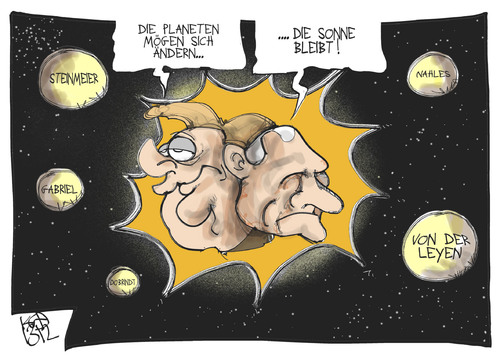 Cartoon: Kabinett-Bildung (medium) by Kostas Koufogiorgos tagged merkel,schäuble,kabinett,planeten,sonnensystem,politik,regierung,karikatur,koufogiorgos,merkel,schäuble,kabinett,planeten,sonnensystem,politik,regierung,karikatur,koufogiorgos