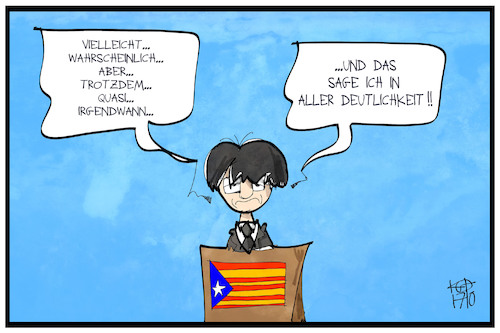 Cartoon: Katalonien (medium) by Kostas Koufogiorgos tagged karikatur,koufogiorgos,illustration,cartoon,puigdemont,katalonien,separatismus,unabhängigkeit,europa,spanien,karikatur,koufogiorgos,illustration,cartoon,puigdemont,katalonien,separatismus,unabhängigkeit,europa,spanien