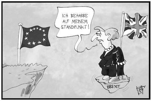 Cartoon: Kein Exit vom Brexit (medium) by Kostas Koufogiorgos tagged karikatur,koufogiorgos,illustration,cartoon,brexit,exit,may,europa,eu,standpunkt,position,abgrund,karikatur,koufogiorgos,illustration,cartoon,brexit,exit,may,europa,eu,standpunkt,position,abgrund