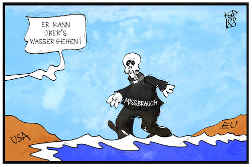 Cartoon: Kindesmissbrauch (medium) by Kostas Koufogiorgos tagged karikatur,koufogiorgos,illustration,cartoon,kindesmissbrauch,usa,priester,kirche,kind,missbrauch,europa,katholisch,wasser,atlantik,karikatur,koufogiorgos,illustration,cartoon,kindesmissbrauch,usa,priester,kirche,kind,missbrauch,europa,katholisch,wasser,atlantik