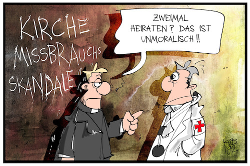 Cartoon: Kirchen-Doppelmoral (medium) by Kostas Koufogiorgos tagged karikatur,koufogiorgos,illustration,cartoon,kirche,arzt,moral,missbrauch,arbeit,arbeitsrecht,justiz,urteil,skandal,karikatur,koufogiorgos,illustration,cartoon,kirche,arzt,moral,missbrauch,arbeit,arbeitsrecht,justiz,urteil,skandal