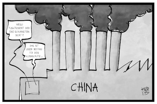 Cartoon: Klimaschutz (medium) by Kostas Koufogiorgos tagged karikatur,koufogiorgos,illustration,cartoon,china,klima,klimaschutz,umweltverschmutzung,fabrik,schornstein,rauch,umwelt,karikatur,koufogiorgos,illustration,cartoon,china,klima,klimaschutz,umweltverschmutzung,fabrik,schornstein,rauch,umwelt