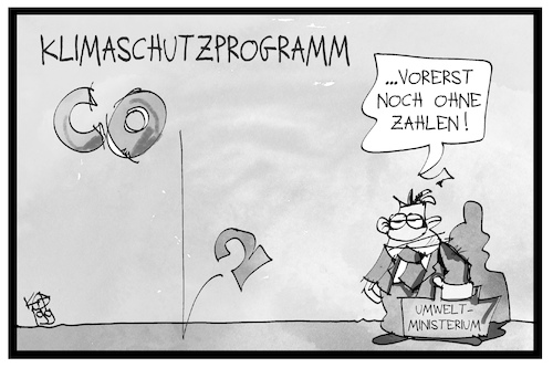 Cartoon: Klimaschutzprogramm (medium) by Kostas Koufogiorgos tagged karikatur,koufogiorgos,illustration,cartoon,klimaschutzprogramm,zahlen,co2,umwelt,ministerium,finanzierung,politik,karikatur,koufogiorgos,illustration,cartoon,klimaschutzprogramm,zahlen,co2,umwelt,ministerium,finanzierung,politik