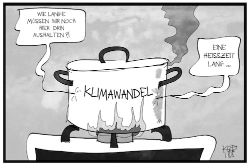 Cartoon: Klimawandel (medium) by Kostas Koufogiorgos tagged karikatur,koufogiorgos,illustration,cartoon,klimawandel,kochtopf,heisszeit,wetter,wärme,hitze,feuer,klima,karikatur,koufogiorgos,illustration,cartoon,klimawandel,kochtopf,heisszeit,wetter,wärme,hitze,feuer,klima