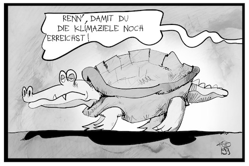 Cartoon: Klimaziele (medium) by Kostas Koufogiorgos tagged karikatur,koufogiorgos,illustration,cartoon,groko,schildkröte,langsamkeit,grokodil,klimaziel,rennen,geschwindigkeit,regierung,koalition,karikatur,koufogiorgos,illustration,cartoon,groko,schildkröte,langsamkeit,grokodil,klimaziel,rennen,geschwindigkeit,regierung,koalition