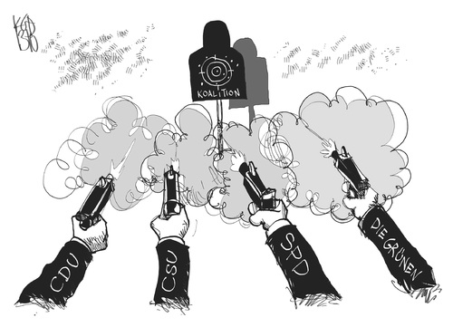 Cartoon: Koalitionsfindung (medium) by Kostas Koufogiorgos tagged regierung,koalition,cdu,csu,spd,grüne,wahl,karikatur,koufogiorgos,regierung,koalition,cdu,csu,spd,grüne,wahl,karikatur,koufogiorgos