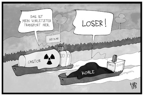 Cartoon: Kohlenergie (medium) by Kostas Koufogiorgos tagged karikatur,koufogiorgos,illustration,cartoon,kohle,energie,kohlekraft,nuklear,atomkraft,castor,neckar,fluss,wasser,loser,wirtschaft,umwelt,klima,karikatur,koufogiorgos,illustration,cartoon,kohle,energie,kohlekraft,nuklear,atomkraft,castor,neckar,fluss,wasser,loser,wirtschaft,umwelt,klima