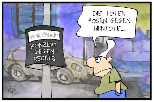 Cartoon: Konzert gegen rechts (medium) by Kostas Koufogiorgos tagged karikatur,koufogiorgos,illustration,cartoon,konzert,tote,hosen,chemnitz,michel,gesellschaft,plakat,wir,sind,mehr,karikatur,koufogiorgos,illustration,cartoon,konzert,tote,hosen,chemnitz,michel,gesellschaft,plakat,wir,sind,mehr