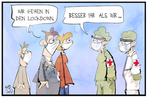 Cartoon: Krankenhaus-Lockdown (medium) by Kostas Koufogiorgos tagged karikatur,koufogiorgos,illustration,cartoon,lockdown,arzt,pflege,gesundheitssystem,michel,deutschland,pandemie,corona,covid,karikatur,koufogiorgos,illustration,cartoon,lockdown,arzt,pflege,gesundheitssystem,michel,deutschland,pandemie,corona,covid