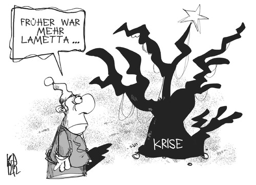 Cartoon: Krisen-Weihnacht (medium) by Kostas Koufogiorgos tagged weihnachten,lametta,loriot,weihnachtsbaum,euro,schulden,krise,michel,fest,karikatur,kostas,koufogiorgos,weihnachten,lametta,loriot,weihnachtsbaum,euro,schulden,krise,michel,fest,karikatur,kostas,koufogiorgos