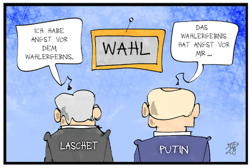 Cartoon: Laschet und Putin (medium) by Kostas Koufogiorgos tagged karikatur,koufogiorgos,illustration,cartoon,laschet,putin,russland,nrw,kommunalwahl,regionalwahl,karikatur,koufogiorgos,illustration,cartoon,laschet,putin,russland,nrw,kommunalwahl,regionalwahl