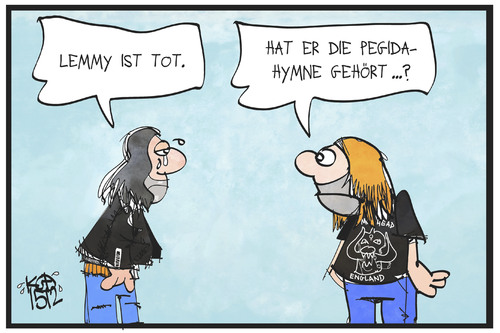 Cartoon: Lemmy (medium) by Kostas Koufogiorgos tagged karikatur,koufogiorgos,illustration,cartoon,lemmy,kilmister,motoerhead,metal,band,saenger,tod,pegida,musik,hymne,karikatur,koufogiorgos,illustration,cartoon,lemmy,kilmister,motoerhead,metal,band,saenger,tod,pegida,musik,hymne