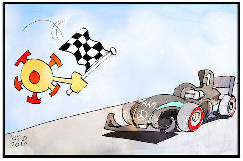 Cartoon: Lewis Hamilton (medium) by Kostas Koufogiorgos tagged karikatur,koufogiorgos,illustration,cartoon,corona,hamilton,formel,f1,virus,pandemie,ansteckung,sport,rennsport,karikatur,koufogiorgos,illustration,cartoon,corona,hamilton,formel,f1,virus,pandemie,ansteckung,sport,rennsport