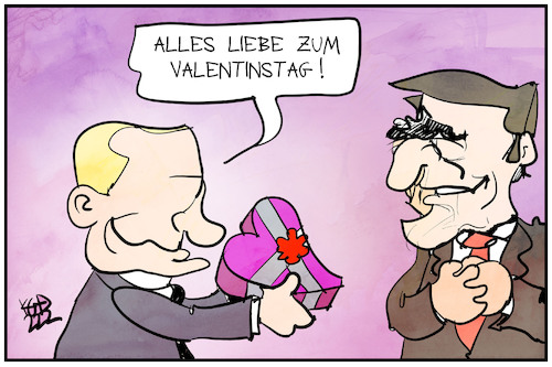 Cartoon: Liebesgrüße aus Moskau (medium) by Kostas Koufogiorgos tagged karikatur,koufogiorgos,illustration,cartoon,putin,schröder,valentinstag,liebe,russland,karikatur,koufogiorgos,illustration,cartoon,putin,schröder,valentinstag,liebe,russland