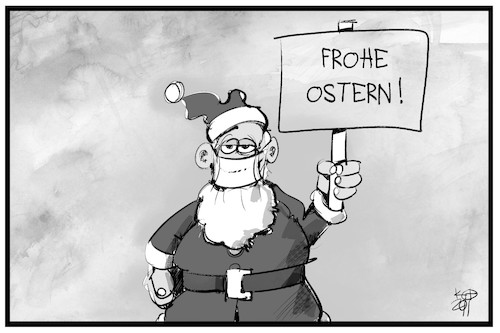 Cartoon: Lockdownverlängerung (medium) by Kostas Koufogiorgos tagged karikatur,koufogiorgos,illustration,cartoon,lockdown,weihnachten,ostern,verlängerung,pandemie,weihnachtsmann,karikatur,koufogiorgos,illustration,cartoon,lockdown,weihnachten,ostern,verlängerung,pandemie,weihnachtsmann