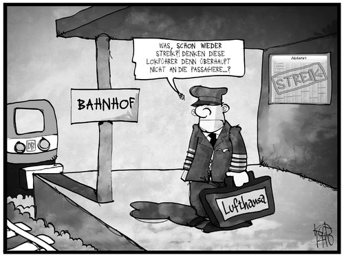 Lokführer-Streik von Kostas Koufogiorgos | Politik Cartoon ...