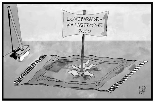 Cartoon: Loveparade-Katastrophe (medium) by Kostas Koufogiorgos tagged karikatur,koufogiorgos,illustration,cartoon,loveparade,teppich,kehren,gericht,aufarbeitung,katastrophe,unglück,karikatur,koufogiorgos,illustration,cartoon,loveparade,teppich,kehren,gericht,aufarbeitung,katastrophe,unglück