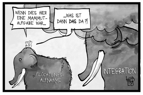 Cartoon: Mammutaufgabe Integration (medium) by Kostas Koufogiorgos tagged karikatur,koufogiorgos,illustration,cartoon,mammut,mammutaufgabe,integration,flüchtlingskrise,flüchtlinge,berg,politik,aufnahme,karikatur,koufogiorgos,illustration,cartoon,mammut,mammutaufgabe,integration,flüchtlingskrise,flüchtlinge,berg,politik,aufnahme