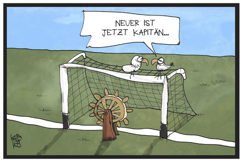 Cartoon: Manuel Neuer (medium) by Kostas Koufogiorgos tagged karikatur,koufogiorgos,illustration,cartoon,dfb,elf,mannschaft,fussball,sport,tor,torwart,kapitän,spielführer,vogel,nationalmannschaft,karikatur,koufogiorgos,illustration,cartoon,dfb,elf,mannschaft,fussball,sport,tor,torwart,kapitän,spielführer,vogel,nationalmannschaft