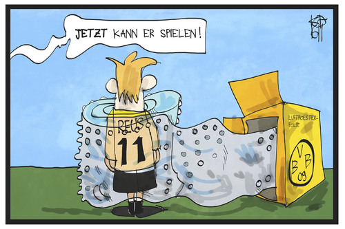 Cartoon: Marco Reus (medium) by Kostas Koufogiorgos tagged karikatur,koufogiorgos,illustration,cartoon,reus,fussball,fussballer,polster,folie,klassiker,topspiel,bundesliga,bvb,bayern,münchen,duell,dortmund,luftpolsterfolie,sport,karikatur,koufogiorgos,illustration,cartoon,reus,fussball,fussballer,polster,folie,klassiker,topspiel,bundesliga,bvb,bayern,münchen,duell,dortmund,luftpolsterfolie,sport