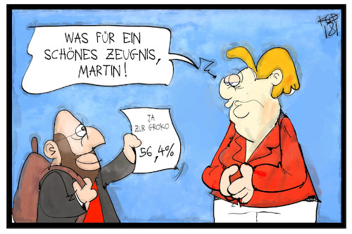 Cartoon: Martins Zeugnis (medium) by Kostas Koufogiorgos tagged karikatur,koufogiorgos,cartoon,illustration,trump,schulz,merkel,zeugnis,schüler,kind,mutti,groko,abstimmung,ergebnis,regierungsbildung,politik,union,spd,karikatur,koufogiorgos,cartoon,illustration,trump,schulz,merkel,zeugnis,schüler,kind,mutti,groko,abstimmung,ergebnis,regierungsbildung,politik,union,spd