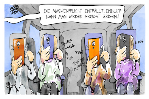 Cartoon: Maskenpflicht (medium) by Kostas Koufogiorgos tagged karikatur,koufogiorgos,maskenpflicht,oepnv,handy,smartphone,maske,karikatur,koufogiorgos,maskenpflicht,oepnv,handy,smartphone,maske