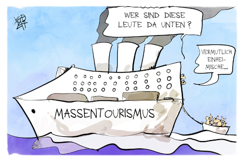 Cartoon: Massentourismus (medium) by Kostas Koufogiorgos tagged karikatur,koufogiorgos,massentourismus,schiff,meer,einheimische,protest,kreuzfahrt,karikatur,koufogiorgos,massentourismus,schiff,meer,einheimische,protest,kreuzfahrt