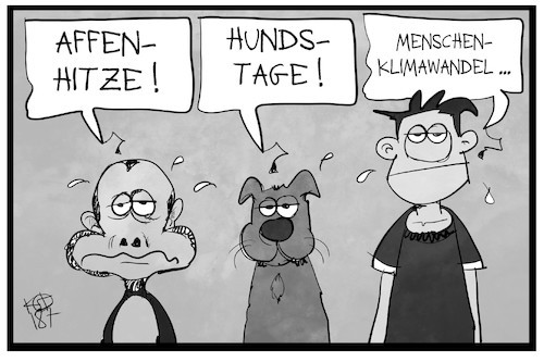 Cartoon: Menschen-Klimawandel (medium) by Kostas Koufogiorgos tagged mensch,affe,hund,klimawadel,hitze,wetter,hitzewell,karikatur,koufogiorgos,mensch,affe,hund,klimawadel,hitze,wetter,hitzewell,karikatur,koufogiorgos