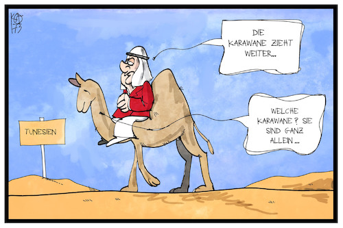 Cartoon: Merkel in Tunesien (medium) by Kostas Koufogiorgos tagged karikatur,koufogiorgos,illustration,cartoon,tunesien,merkel,kamel,karawane,wueste,staatsbesuch,nordafrika,maghreb,karikatur,koufogiorgos,illustration,cartoon,tunesien,merkel,kamel,karawane,wueste,staatsbesuch,nordafrika,maghreb