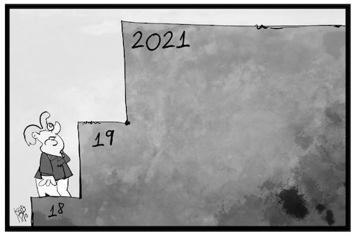 Cartoon: Merkels Ausstieg (medium) by Kostas Koufogiorgos tagged karikatur,koufogiorgos,illustration,cartoon,ausstieg,treppe,stufe,politik,bundeskanzlerin,karikatur,koufogiorgos,illustration,cartoon,ausstieg,treppe,stufe,politik,bundeskanzlerin