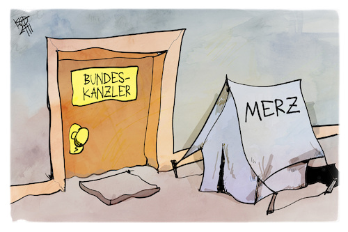 Cartoon: Merz (medium) by Kostas Koufogiorgos tagged karikatur,koufogiorgos,merz,zelt,camp,kanzleramt,cdu,neuwahlen,karikatur,koufogiorgos,merz,zelt,camp,kanzleramt,cdu,neuwahlen