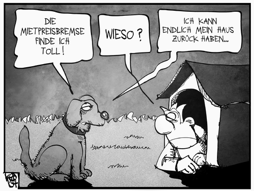 Cartoon: Mietpreisbremse (medium) by Kostas Koufogiorgos tagged karikatur,koufogiorgos,cdartoon,illustration,mietpreisbremse,mietsteigerung,miete,mietshaus,hundehütte,hund,obdachlosigkeit,geld,immobilien,preis,karikatur,koufogiorgos,cdartoon,illustration,mietpreisbremse,mietsteigerung,miete,mietshaus,hundehütte,hund,obdachlosigkeit,geld,immobilien,preis