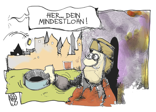 Cartoon: Mindestlohn (medium) by Kostas Koufogiorgos tagged mindestlohn,geld,lohn,gehalt,almosen,bettler,bundesrat,karikatur,kostas,koufogiorgos,mindestlohn,geld,lohn,gehalt,almosen,bettler,bundesrat,karikatur,kostas,koufogiorgos