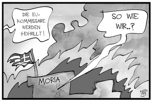 Cartoon: Moria-Flüchtlingslager (medium) by Kostas Koufogiorgos tagged karikatur,koufogiorgos,illustration,cartoon,eu,europa,kommission,moria,lesbos,flüchtlingslager,feuer,tod,asylpolitik,fluechtlinge,karikatur,koufogiorgos,illustration,cartoon,eu,europa,kommission,moria,lesbos,flüchtlingslager,feuer,tod,asylpolitik,fluechtlinge