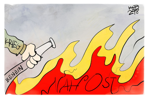 Cartoon: Nahostkrieg (medium) by Kostas Koufogiorgos tagged karikatur,koufogiorgos,nahost,feuer,krieg,karikatur,koufogiorgos,nahost,feuer,krieg