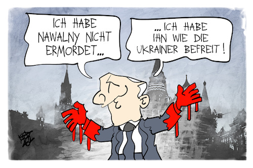 Cartoon: Nawalny (medium) by Kostas Koufogiorgos tagged karikatur,koufogiorgos,mord,nawalny,putin,russland,ukraine,karikatur,koufogiorgos,mord,nawalny,putin,russland,ukraine