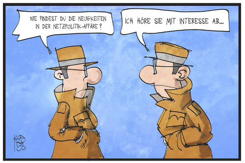 Cartoon: Netzpolitik.org (medium) by Kostas Koufogiorgos tagged karikatur,koufogiorgos,illustration,cartoon,netzpolitik,spion,agent,nachrichtendienst,abhören,überwachen,unterhaltung,pressefreiheit,politik,karikatur,koufogiorgos,illustration,cartoon,netzpolitik,spion,agent,nachrichtendienst,abhören,überwachen,unterhaltung,pressefreiheit,politik