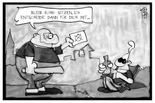 Cartoon: Nichtwähler (medium) by Kostas Koufogiorgos tagged karikatur,koufogiorgos,illustration,cartoon,nichtwaehler,wahl,bundestagswahl,populist,rechtsradikal,michel,stimme,stimmabgabe,langeweile,karikatur,koufogiorgos,illustration,cartoon,nichtwaehler,wahl,bundestagswahl,populist,rechtsradikal,michel,stimme,stimmabgabe,langeweile