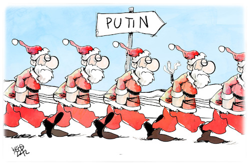 Cartoon: Nikolaustag (medium) by Kostas Koufogiorgos tagged karikatur,koufogiorgos,putin,nikolaus,nikolaustag,rute,karikatur,koufogiorgos,putin,nikolaus,nikolaustag,rute