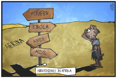 Cartoon: Nirgendwo in Afrika (medium) by Kostas Koufogiorgos tagged karikatur,koufogiorgos,illustration,cartookarikatur,cartoon,afrika,kind,hunger,ebola,krieg,aids,weg,wegweiser,nirgendwo,scheideweg,not,kontinent,politik,karikatur,koufogiorgos,illustration,cartookarikatur,cartoon,afrika,kind,hunger,ebola,krieg,aids,weg,wegweiser,nirgendwo,scheideweg,not,kontinent,politik