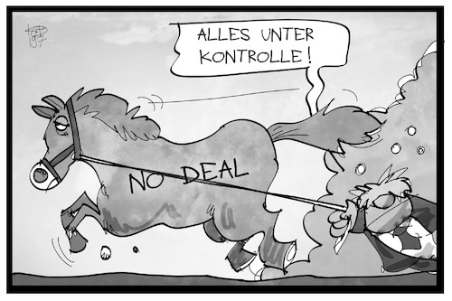 Cartoon: No-Deal-Brexit (medium) by Kostas Koufogiorgos tagged karikatur,koufogiorgos,illustration,cartoon,brexit,deal,pferd,johnson,uk,grossbritannien,karikatur,koufogiorgos,illustration,cartoon,brexit,deal,pferd,johnson,uk,grossbritannien