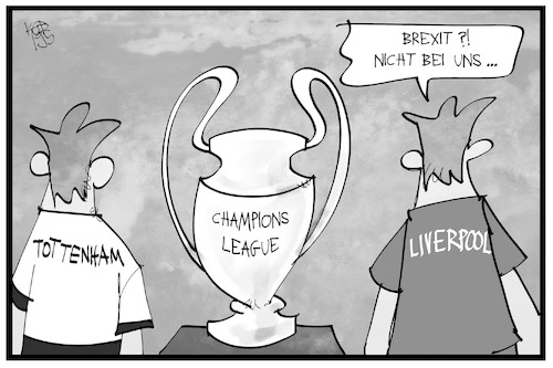 Cartoon: No Brexit (medium) by Kostas Koufogiorgos tagged karikatur,koufogiorgos,illustration,cartoon,brexit,cl,champions,league,tottenham,liverpool,fussball,grossbritannien,uk,uefa,karikatur,koufogiorgos,illustration,cartoon,brexit,cl,champions,league,tottenham,liverpool,fussball,grossbritannien,uk,uefa