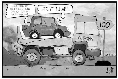 Cartoon: Notbremse (medium) by Kostas Koufogiorgos tagged karikatur,koufogiorgos,illustration,cartoon,notbremse,corona,pandemie,lkw,huckepack,tragflaeche,auto,bremse,inzidenz,karikatur,koufogiorgos,illustration,cartoon,notbremse,corona,pandemie,lkw,huckepack,tragflaeche,auto,bremse,inzidenz