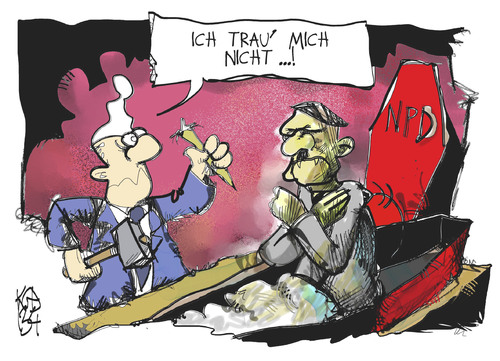 Cartoon: NPD-Verbot (medium) by Kostas Koufogiorgos tagged npd,verbot,partei,bundestag,neonazi,rechtsextremismus,karikatur,kostas,koufogiorgos,npd,verbot,partei,bundestag,neonazi,rechtsextremismus,karikatur,kostas,koufogiorgos