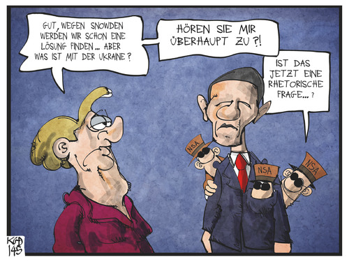 Cartoon: Obama hört auf Merkel (medium) by Kostas Koufogiorgos tagged karikatur,koufogiorgos,illustration,cartoon,snowden,obama,merkel,nsa,spionage,affäre,ukraine,abhören,frage,kommunikation,deutschland,usa,politik,geheimdienst,agent,karikatur,koufogiorgos,illustration,cartoon,snowden,obama,merkel,nsa,spionage,affäre,ukraine,abhören,frage,kommunikation,deutschland,usa,politik,geheimdienst,agent